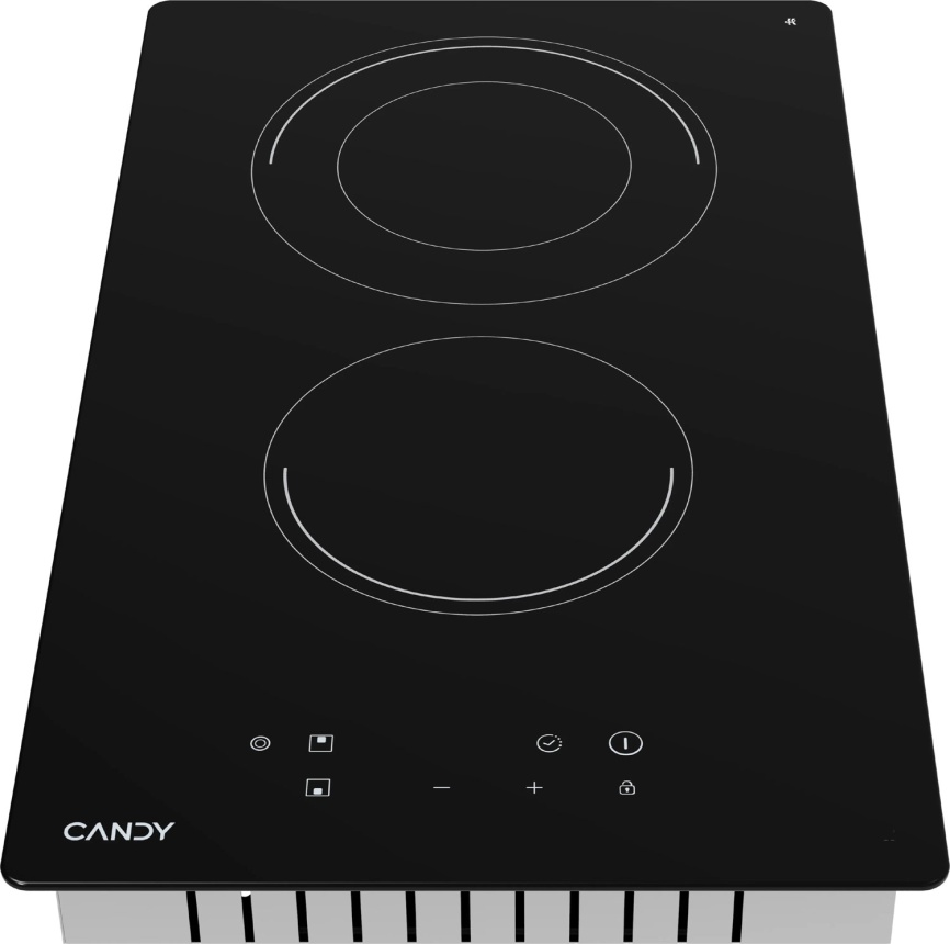 Электрическая варочная панель Candy CHXC32RB 30 см, 2 конфорки стеклокерамика, черный фото 3