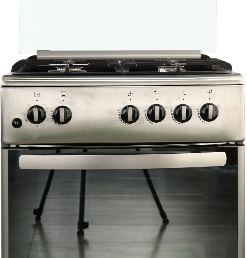 Газовая плита De luxe 606040.24г 000 (кр) 60 см, 64 л, 4 конфорки, серый металлик фото 3