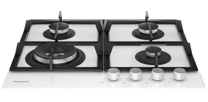 Газовая варочная панель Hotpoint HGS 62F/WH 58 см, 4 конфорки электроподжиг газконтроль, белый фото 4