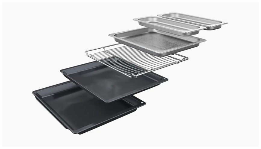 Электрический духовой шкаф Bosch HSG7361B1 59 см, 71 л, гриль и конвекция, черный фото 7