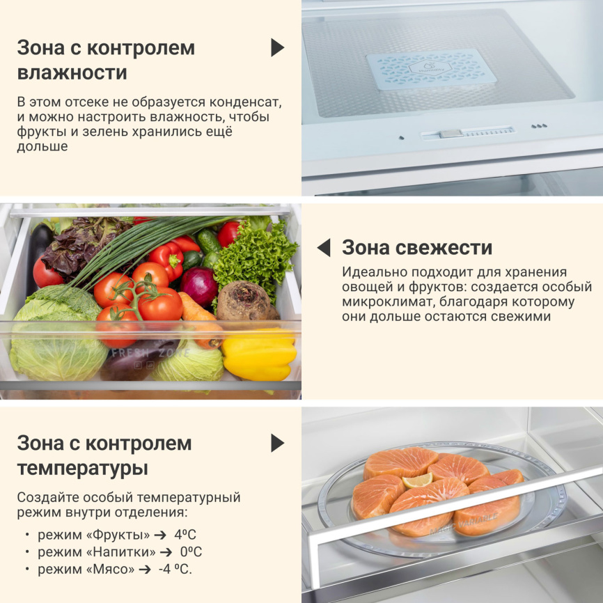 Многокамерный холодильник Tesler RCD-547BI SPARKLING GREY No frost, серый фото 9