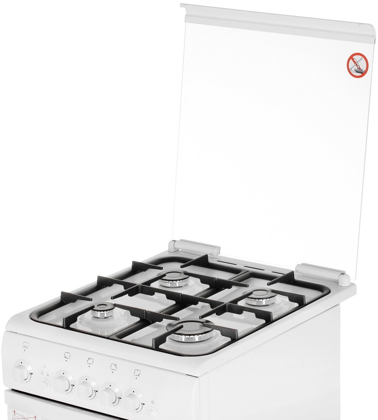 Газовая плита De luxe 506040.04 г 50 см, 54 л, 4 конфорки, белый фото 13