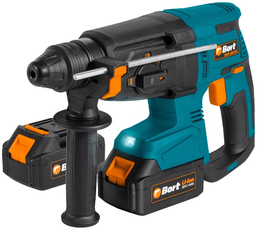 Перфоратор аккумуляторный Bort BHD-20Li-BL 2x4.0 А.ч фото 1