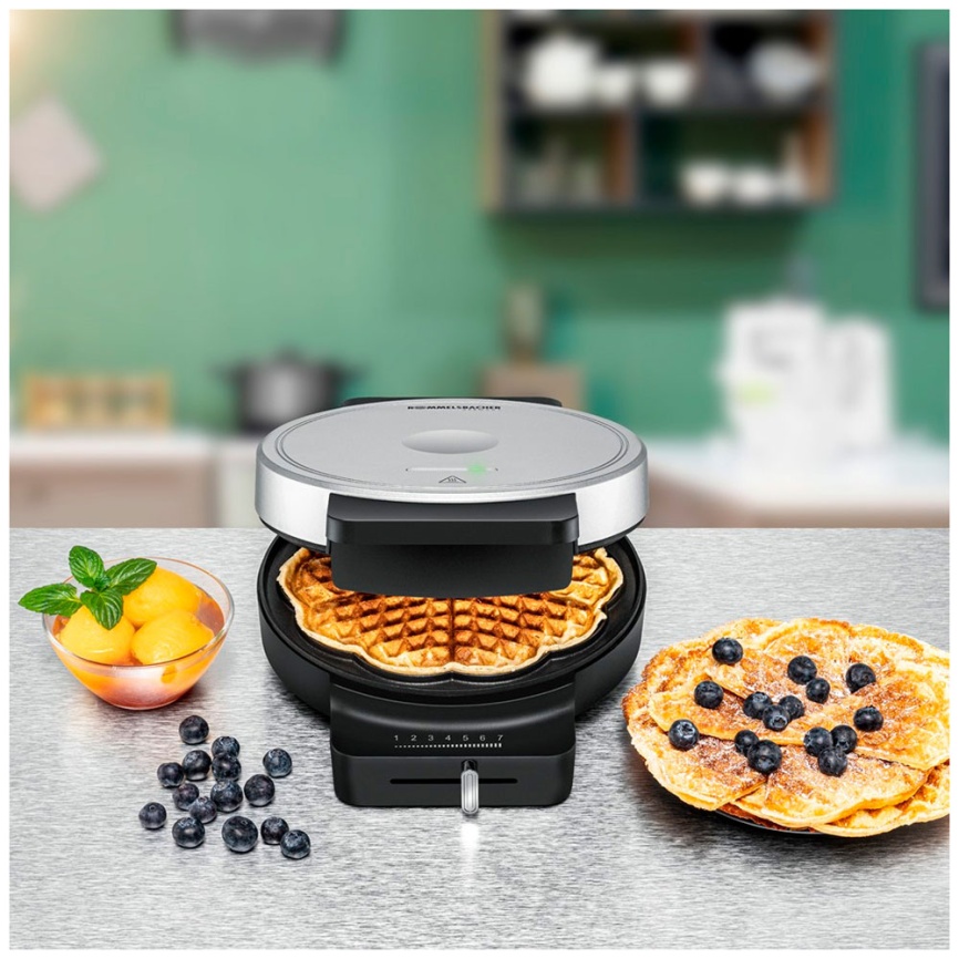 Вафельница Rommelsbacher WA 850, мощность 850 Вт, 5 порций, антипригарное покрытие фото 3