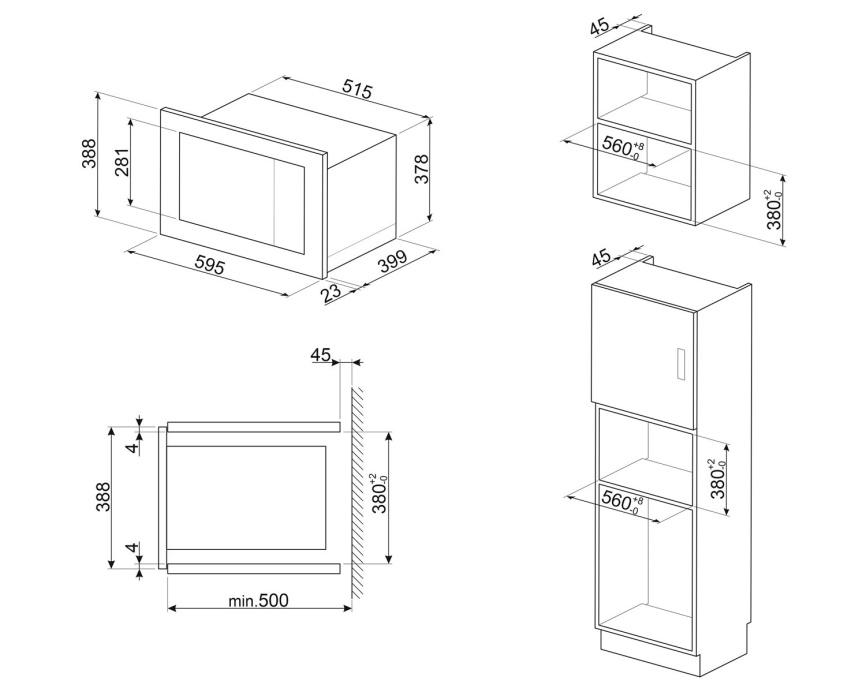 Встраиваемая микроволновая печь SMEG SMEG FMI025B3 фото 4