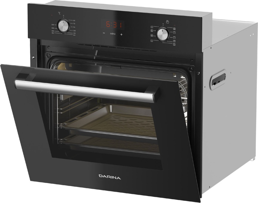 Электрический духовой шкаф Darina 2V5 BDE112 708 B 59 см, 65 л, гриль и конвекция, черный фото 4