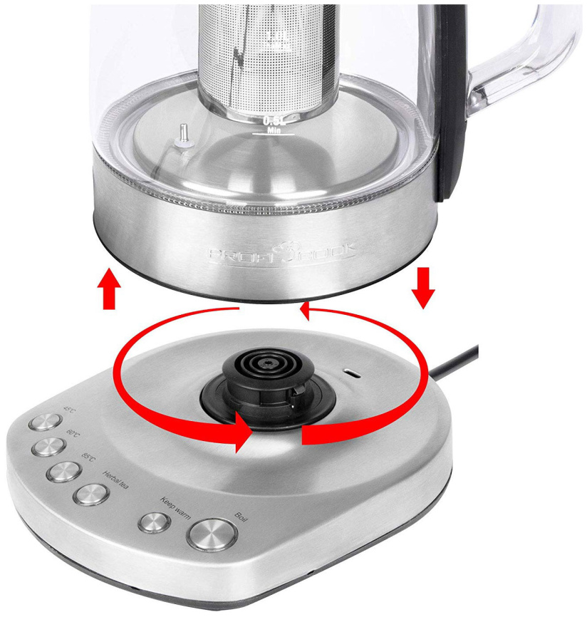 Чайник электрический Profi Cook PC-WKS 1167 G, регулировка температуры фото 5