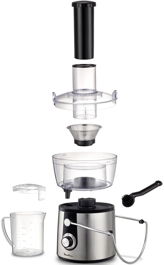 Соковыжималка Moulinex Juice Express JU550D10, серебристый/ черный фото 9