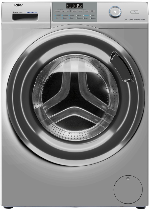 Стиральная машина Haier HW60-BP12959BSE 6 кг, серебристый фото 1