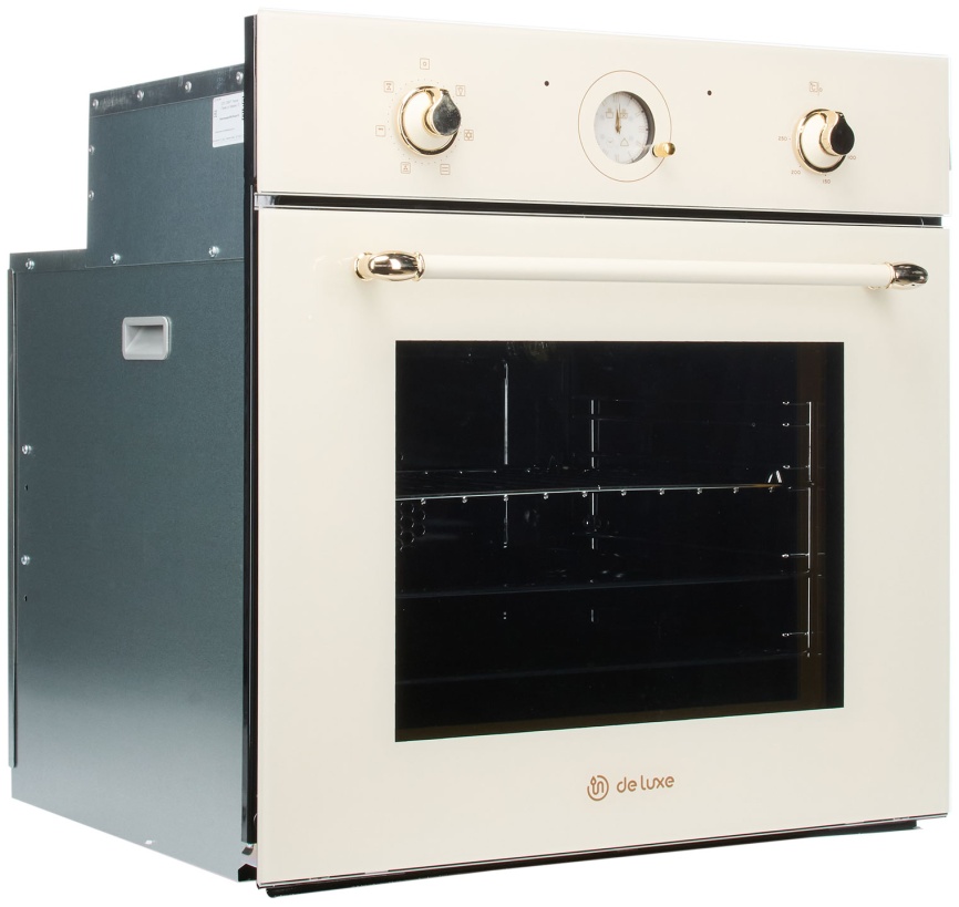 Электрический духовой шкаф De luxe 6006.05эшв-152 59 см, 64 л гриль конвекция, бежевый фото 2