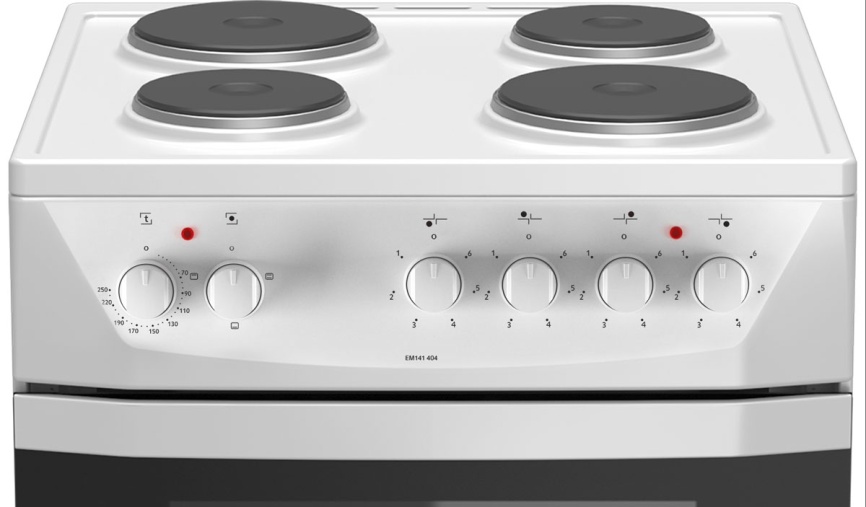 Электроплита Darina 1D EM 141 404 W 60 см, 50 л, 4 конфорки, белый фото 2