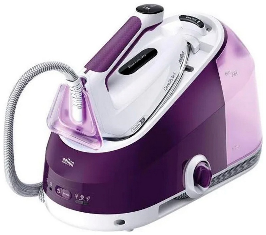 Гладильная система Braun IS5247VI, 2400 Вт, паровой удар 500 г/мин, фиолетовый фото 1
