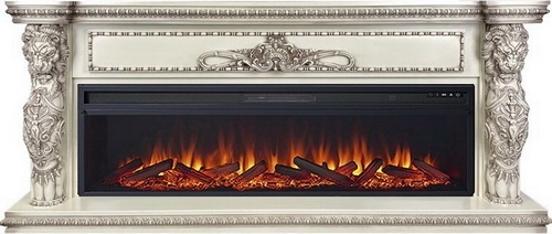 Каминокомплект Royal Flame Windsor 60 Слоновая кость с темной патиной с очагом Vision 60 LOG LED фото 1