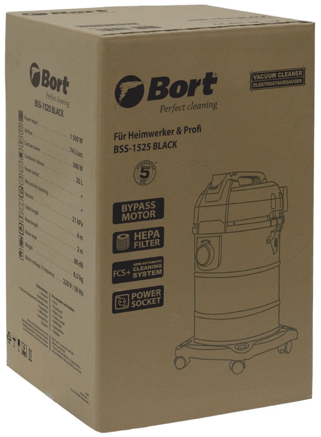 Строительный пылесос Bort BSS-1525 BLACK фото 14