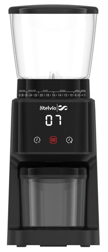 Автоматическая жерновая кофемолка Stelvio FR300, черная фото 1