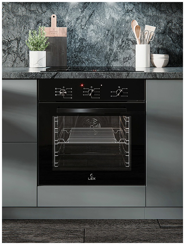 Электрический духовой шкаф LEX EDM 073 BBL 59 см, 60 л, гриль и конвекция, черный фото 7