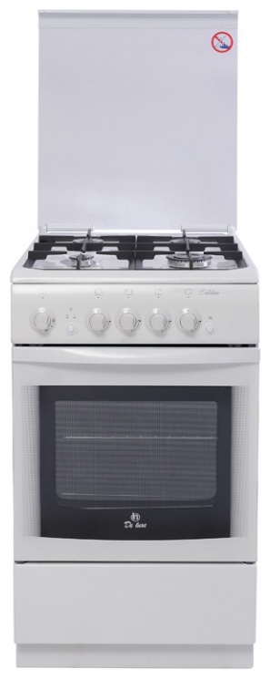 Газовая плита De luxe 506040.04 г 50 см, 54 л, 4 конфорки, белый фото 1