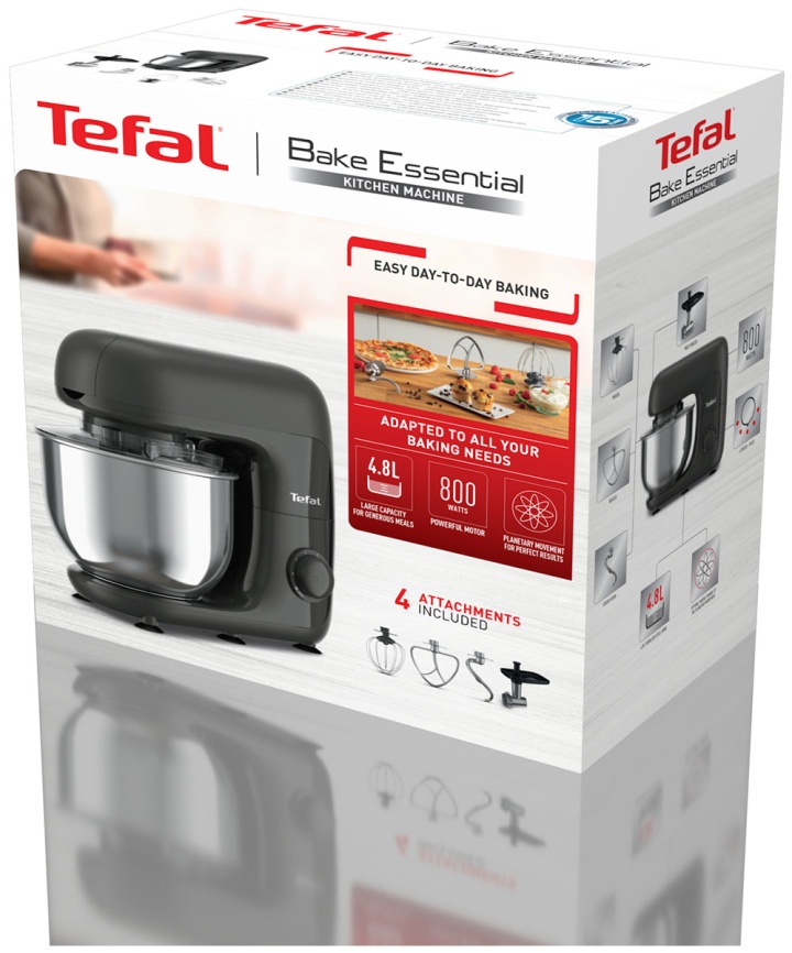 Кухонная машина Tefal Bake Essential QB161H38, черный/ серый фото 10