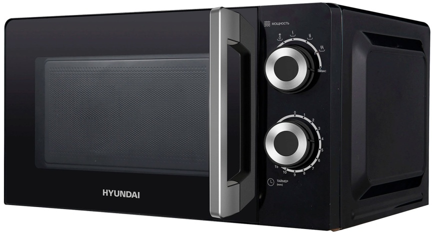 Микроволновая печь - СВЧ Hyundai HYM-M2054 (20л., 700Вт, черный/серебристый) фото 2