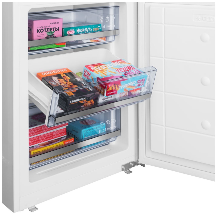 Встраиваемый двухкамерный холодильник Maunfeld MBF19369NFWGR LUX Inverter No frost, белый фото 10