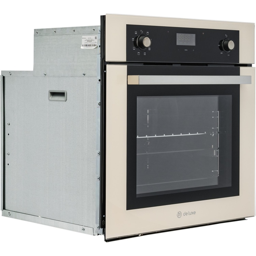 Электрический духовой шкаф De luxe 6009.05эшв-049 59 см, 58 л гриль конвекция, топленое молоко фото 3