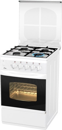 Газовая плита Flama FG 2411 W 50 см, 4 конфорки, белый фото 1