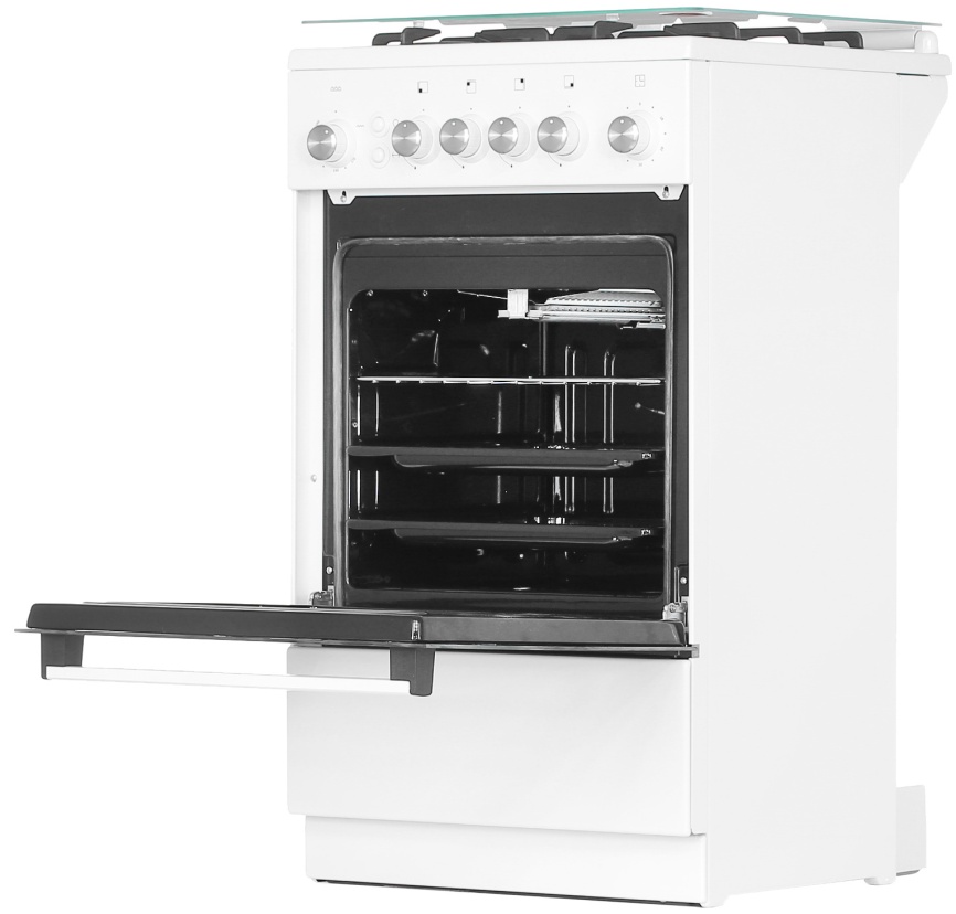 Газовая плита De luxe 5040.40г 50 см, 43 л, 4 конфорки, белый фото 6