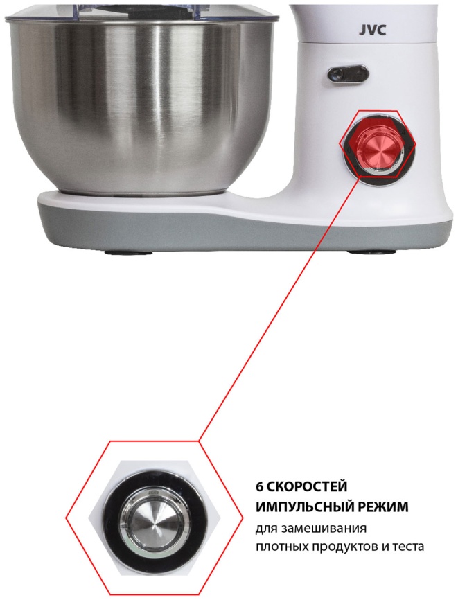 Миксер планетарный JVC JK-MX510 silver фото 7