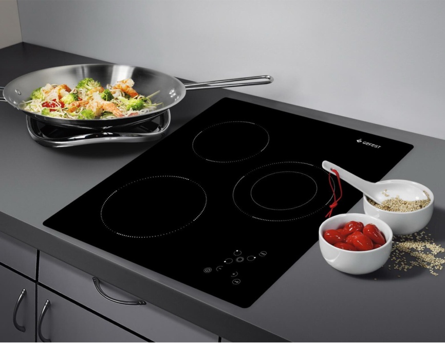 Электрическая варочная панель Gefest ПВЭ 4100 45 см, 3 конфорки стеклокерамика, черный фото 4