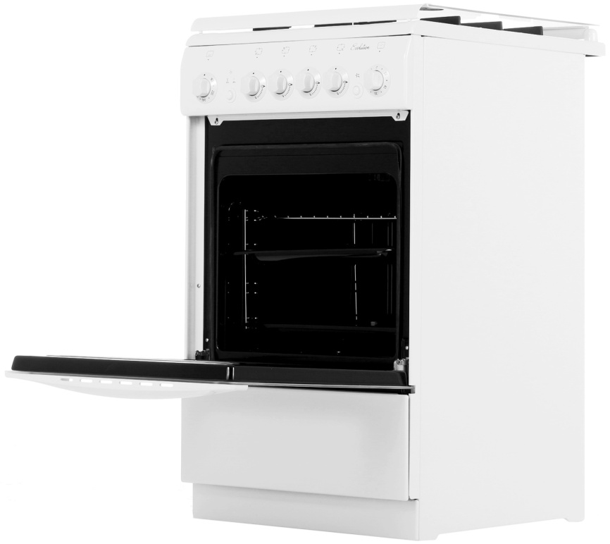 Газовая плита De luxe 506040.03 г 50 см, 54 л, 4 конфорки, белый фото 5