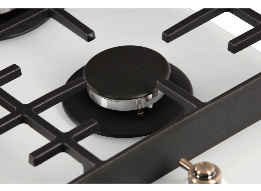 Газовая варочная панель Hiberg VM 7155 W 68 см, 5 конфорок электроподжиг газконтроль, белый фото 11