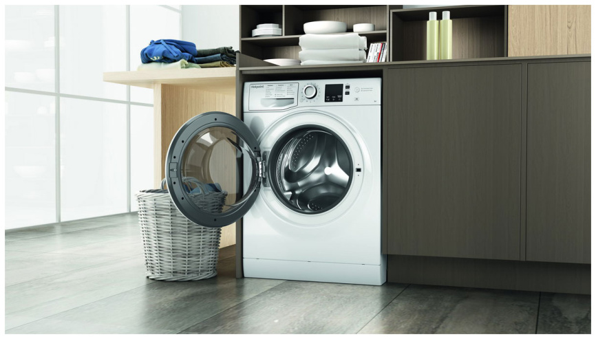 Узкая стиральная машина  Hotpoint NSS 6015 W RU автомат 6 кг, белый фото 13