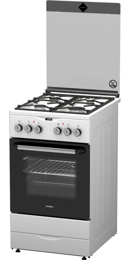Комбинированная плита Darina PL 2303 1W 50 см, 50 л, 4 конфорки, белый, черный фото 4