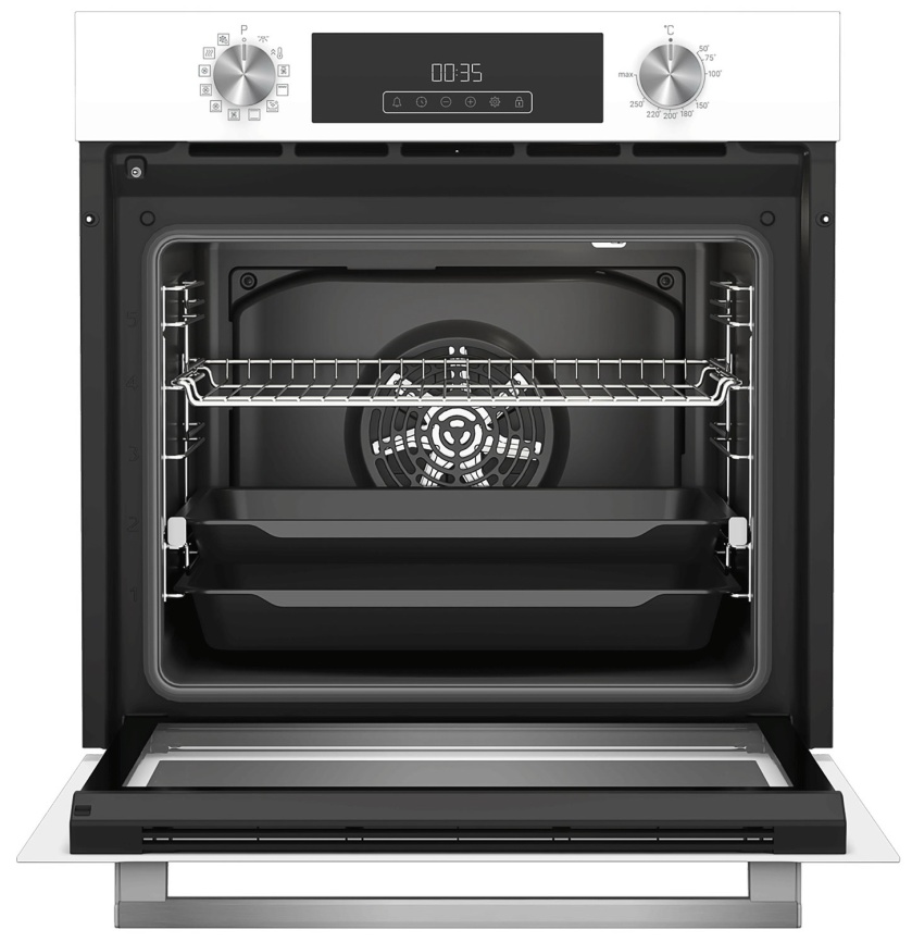 Электрический духовой шкаф Hotpoint HFE8 1221 H WH 59 см, 72 л гриль конвекция, белый фото 2