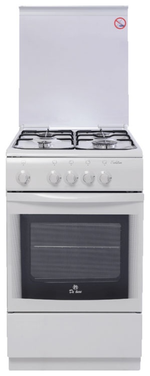 Газовая плита De luxe 506040.05 г 50 см, 54 л, 4 конфорки, белый фото 1