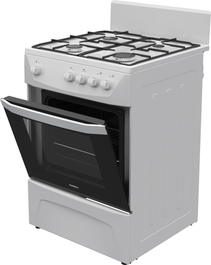 Газовая плита Darina C 1001 W 60 см, 50 л, 4 конфорки, белый фото 3