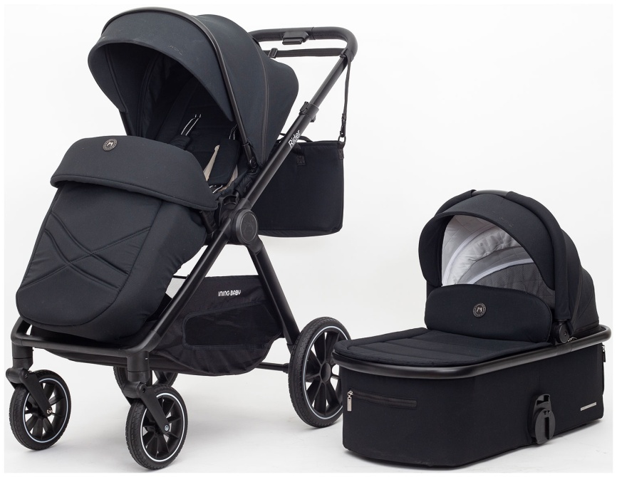Коляска 2 в 1 Ining Baby KR345 Plus black фото 7
