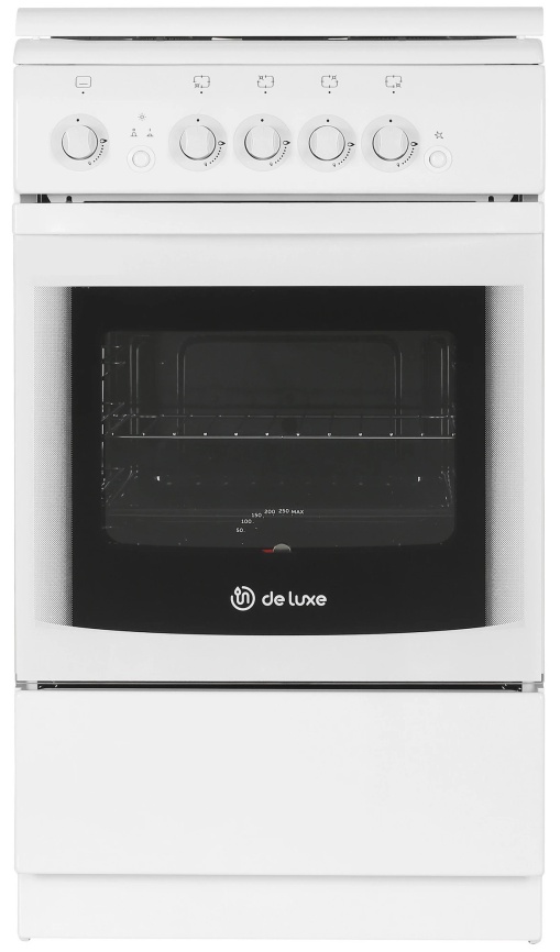 Газовая плита De luxe 506040.04 г 50 см, 54 л, 4 конфорки, белый фото 6