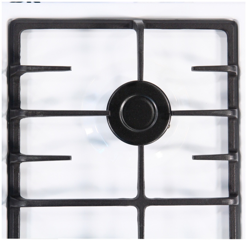 Газовая варочная панель De luxe 6040.00г 001 59 см, 4 конфорки, белый фото 5