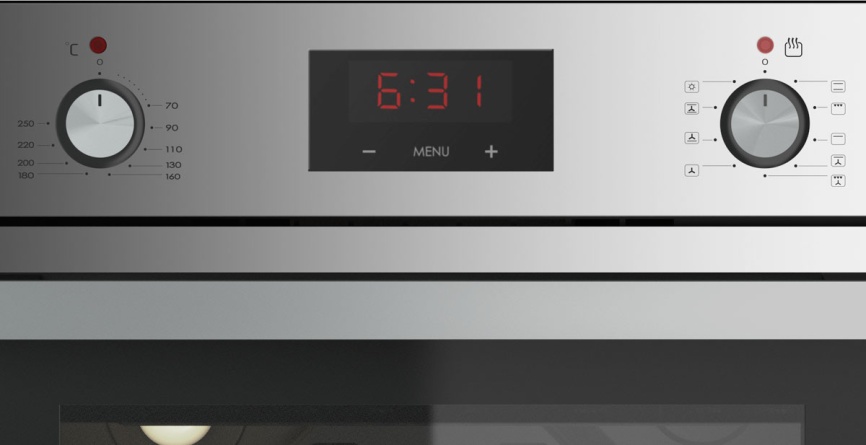 Электрический духовой шкаф Darina 1U5 BDE 112 708 X5 59 см, 65 л гриль конвекция, серебристый фото 2