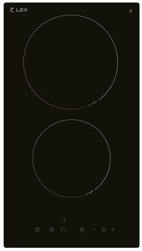 Электрическая варочная панель LEX EVH 320B BL 28 см, 2 конфорки стеклокерамика, черный фото 1