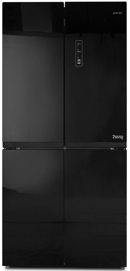 Многокамерный холодильник Centek CT-1756 NF Black Glass No frost, черный фото 1