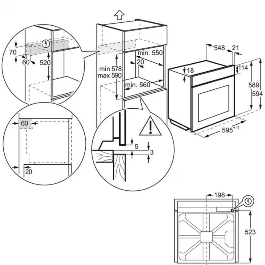 Встраиваемый духовой шкаф ELECTROLUX EOD5F71X фото 6