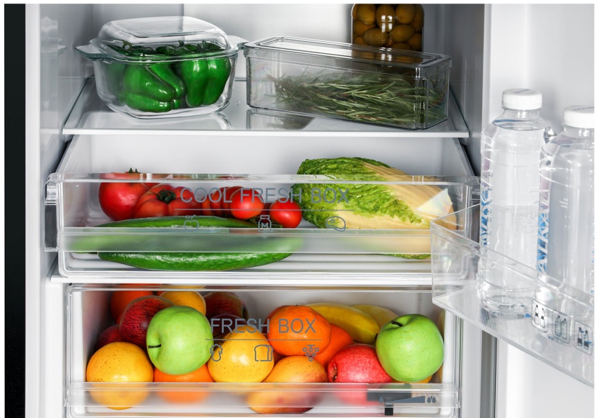 Двухкамерный холодильник NordFrost RFC 390D NFGB No frost, черный фото 7