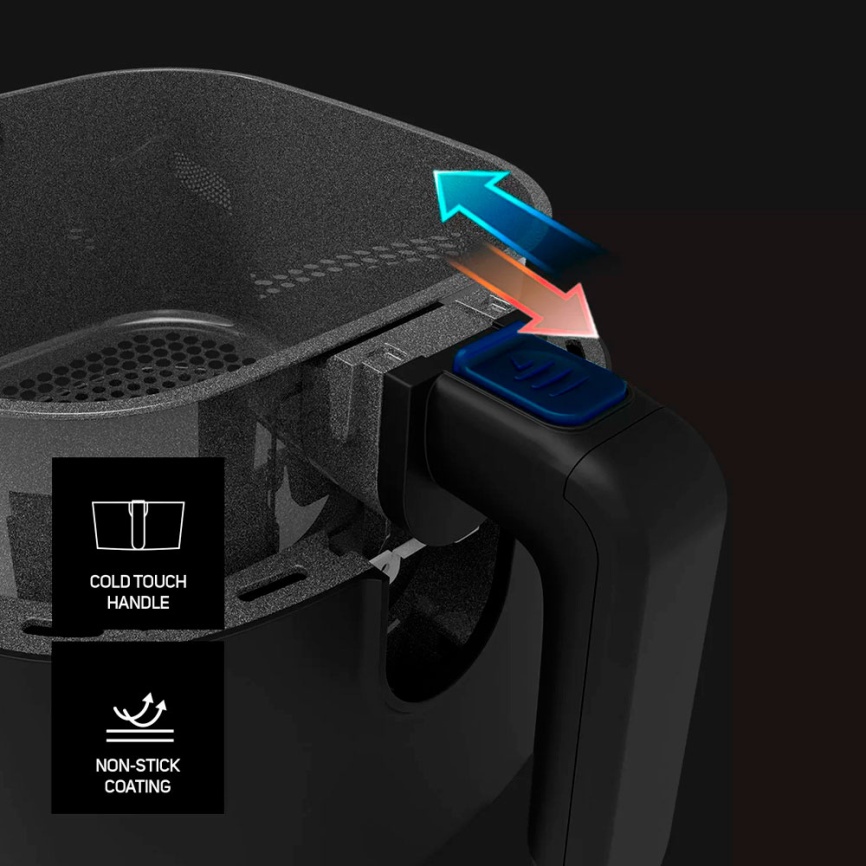 Аэрофритюрница Taurus Air fry digital 6S, сенсорное управление, черный фото 6