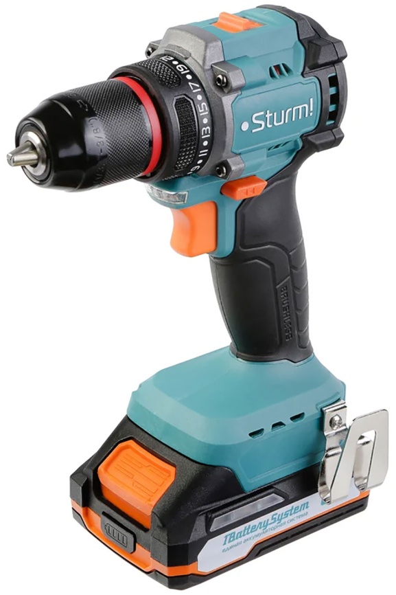Дрель Sturm! CD1860BL, б/щ ,18В, 1BatterySystem, 60Нм, 2х2.0Ач, кейс фото 1