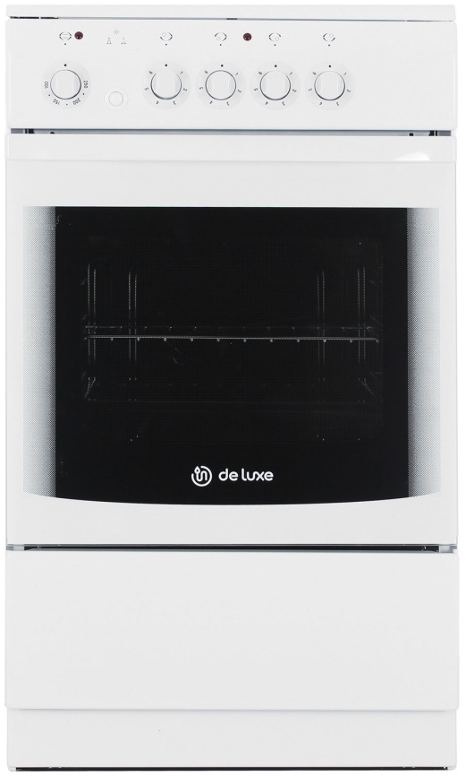 Электроплита De luxe 506004.04 эс 50 см, 54 л, 4 конфорки, белый фото 1