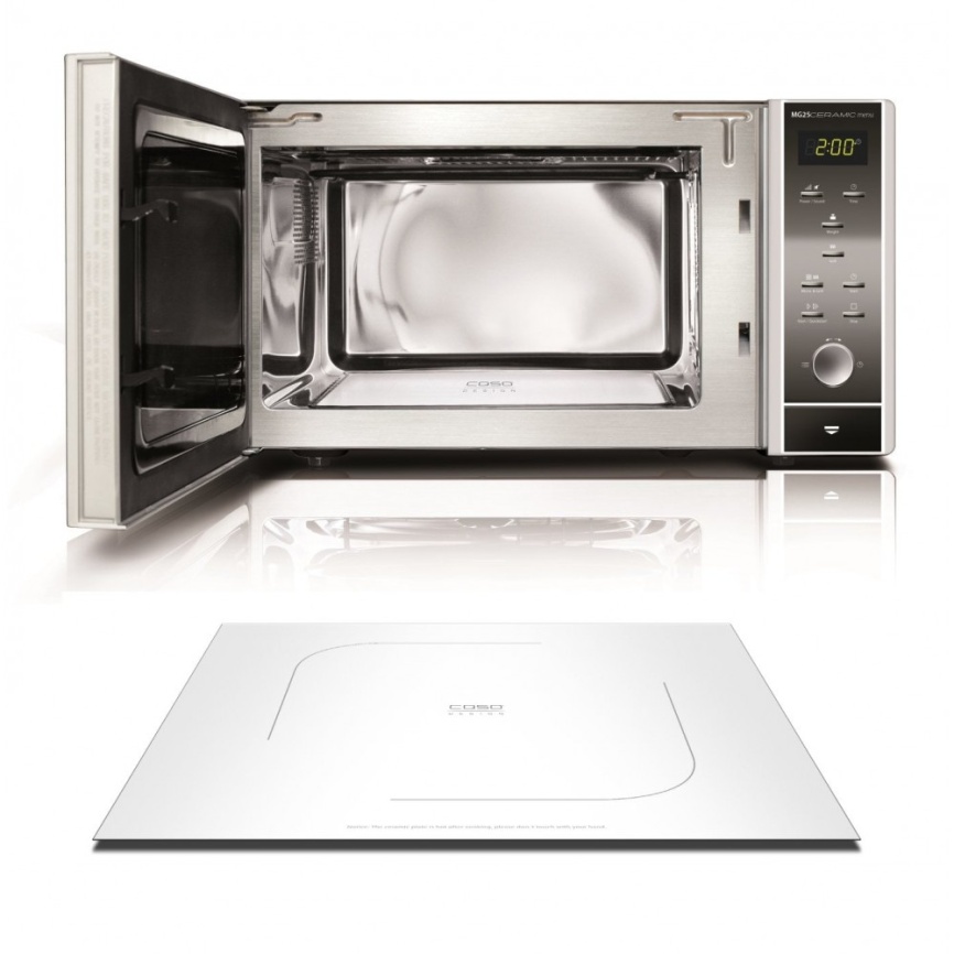 Микроволновая печь - СВЧ Caso MG 25 Ceramic menu, дисплей, гриль, серебристый фото 3