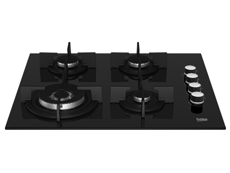 Газовая варочная панель Beko HILW64122S 58 см, 4 конфорки электроподжиг, черный фото 3