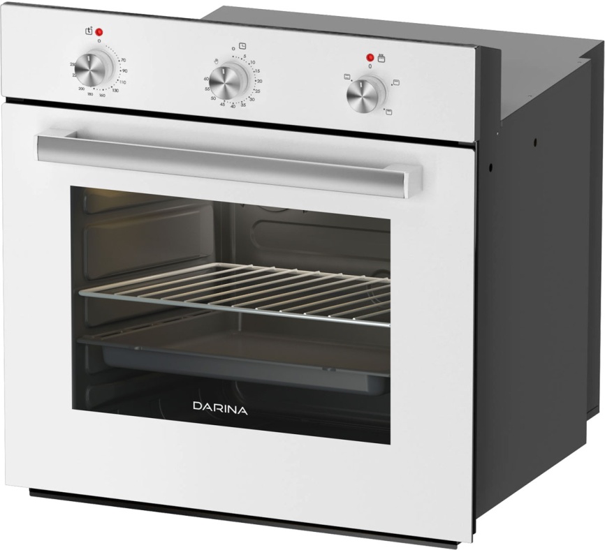 Электрический духовой шкаф Darina 1U BDE111 701 W 59 см, 50 л гриль конвекция, белый фото 3